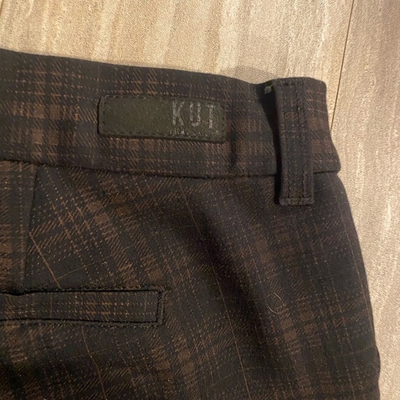 Kut From The Kloth Pants Women 6 P Black Tartan Plaid Skinny Slim Fit Trousers - Picture 5 of 6